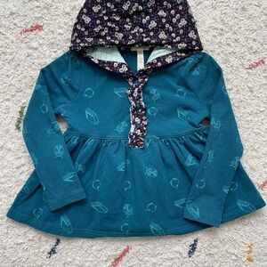 Matilda Jane Floral Hooded Kids Top - Teal